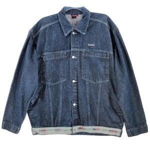 Vtg Coogi Denim Jacket Men XL Blue Hip Hop Trucker Utility Barn Chore Cotton Y2K